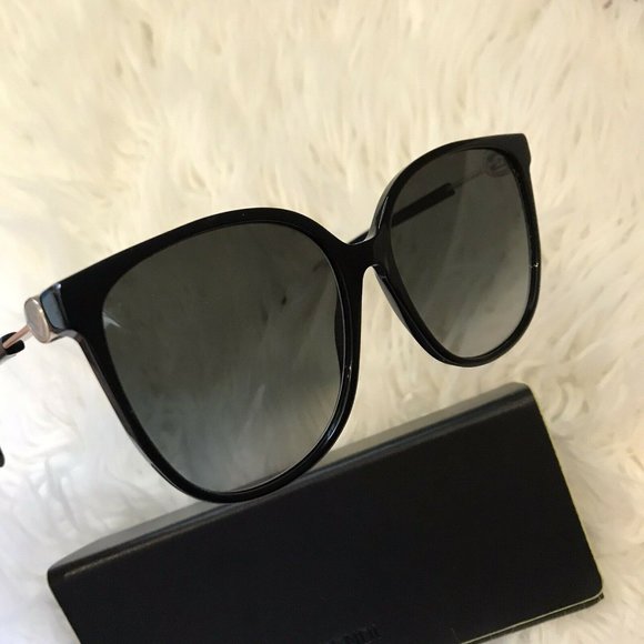 Fendi Round Acetate Sunglasses color Black